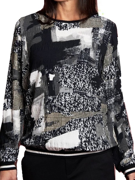 Blusenshirt von Seidel, schwarz/weiß, C3400